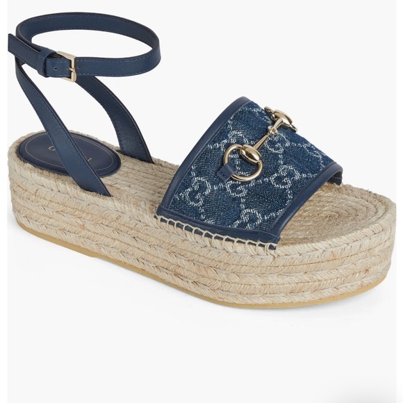 Gucci Shoes - GUCCI Paloma Horsebit Platform Espadrille Sandal NWT